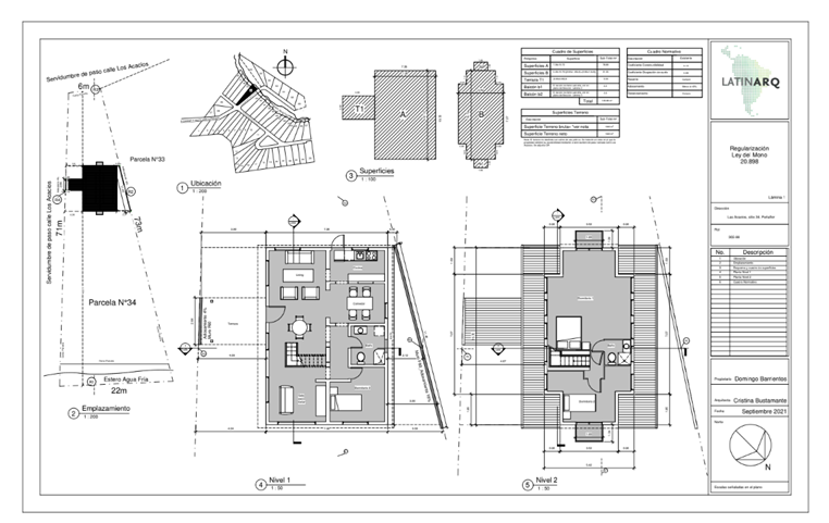 Plano de planta — Regularización Ley del Mono 20.898, Latinarq