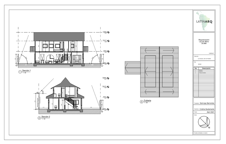 Secciones y plano de cubierta